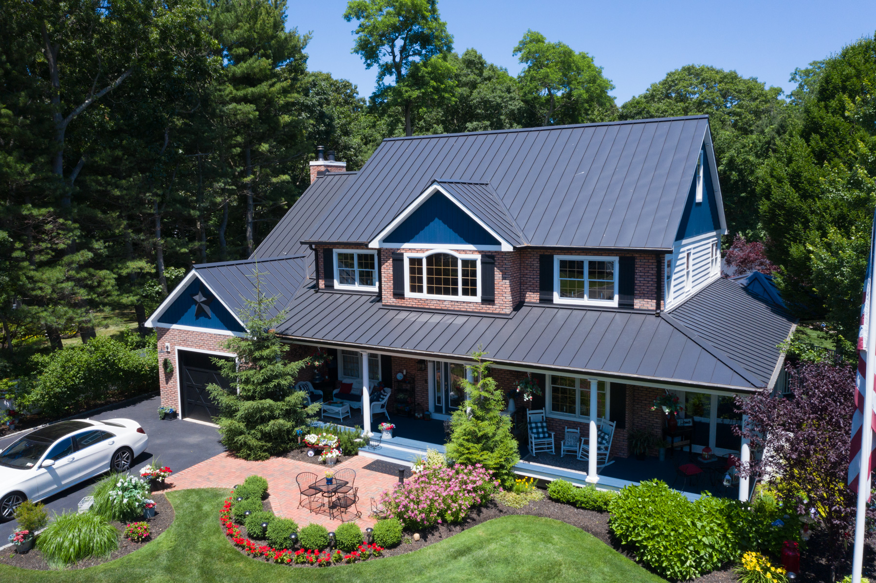 Aerial drone inspection photo of a Sav A Roof residential roofing project